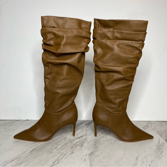 New! Schutz Ashlee Slouch Brown Heeled Tall Boot 5 1/2 B - Picture 7 of 15